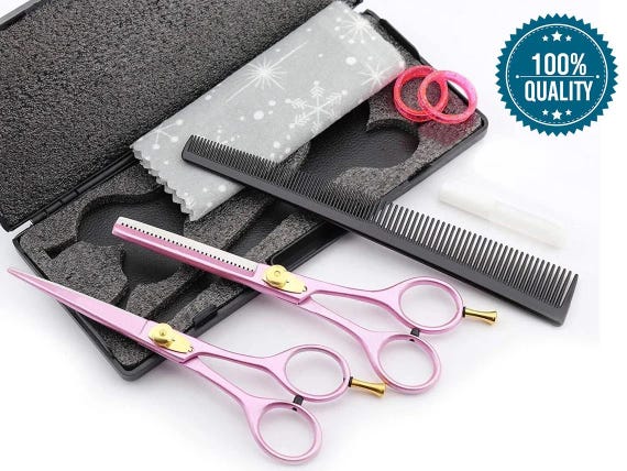 AXEMOORE Haarschneidescheren-Set Aus Edelstahl – 15,2 Cm, 62HRC Härte, Mit Ledertasche, Für Friseure & Heimgebrauch
