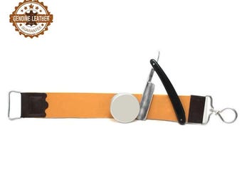 Handmade Leather Razor Strop Set: Sharpening Paste & Cut Throat Razor