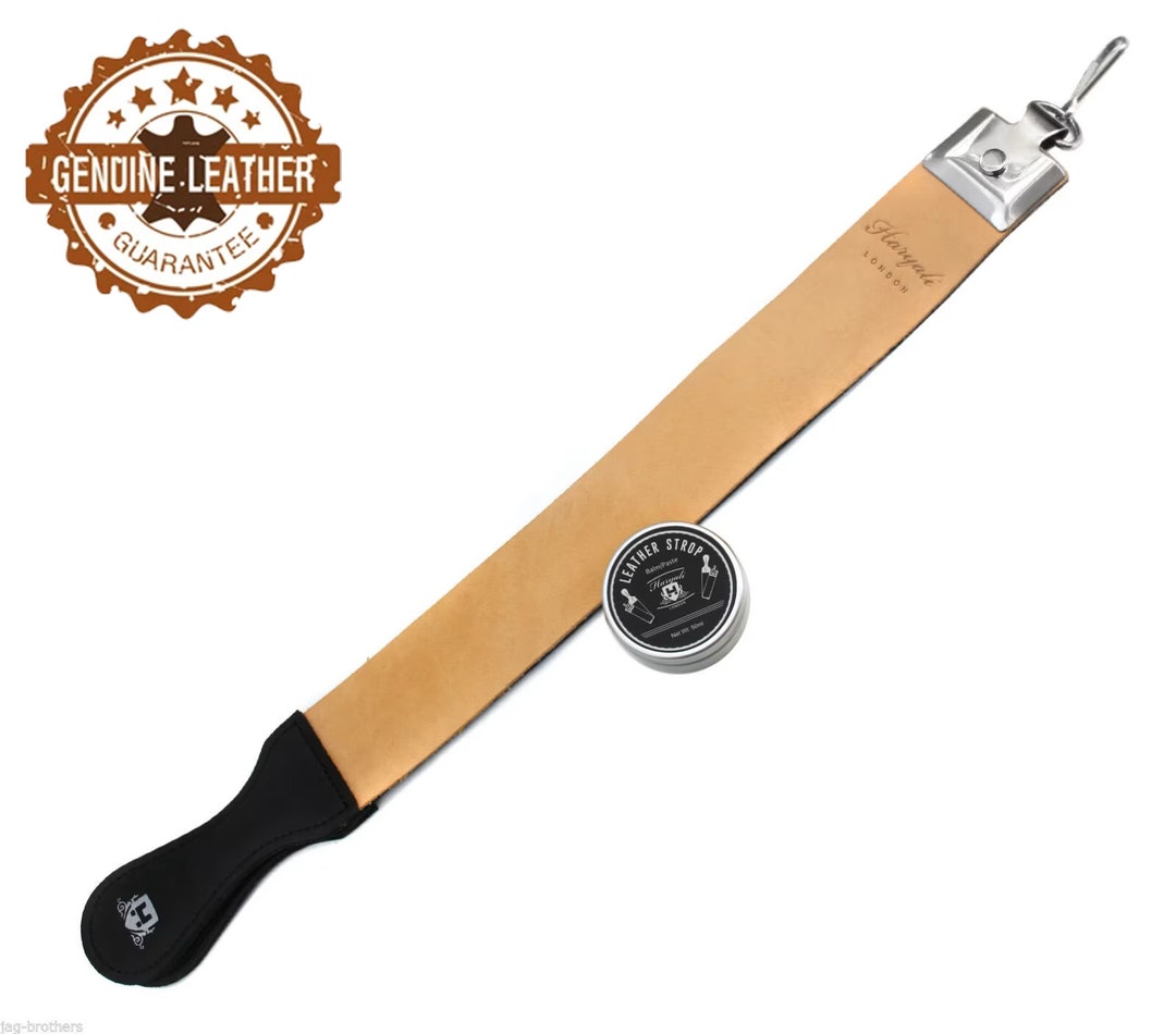 Genuine Leather Strop and Strop Paste Sharpening Strop With Handles