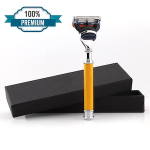 Handmade 5 Edge Men&#39;s Razor for Shaving Metallic Shaving Razor Straight Handle Shaving Razor for Men