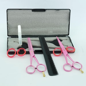 Pink scissors Set Personalized Haircut Shears – Custom Barber & Hairdresser Gift | Unique Stylist Salon Accessory for Him, Dad, Boyfriend