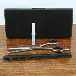 Ciseaux de coiffure professionnels faits main pour gauchers 6 pouces peigne à huile pour ciseaux de coupe