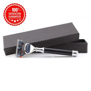 Handmade 5 Edge Men&#39;s Razor for Shaving Metallic Straight Handle Shaving Razor for Men