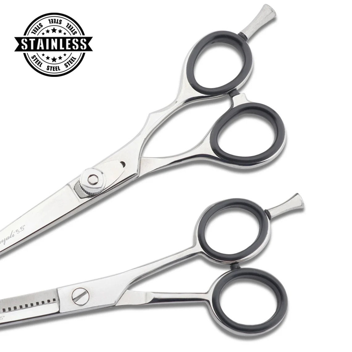 Hairdressing Scissors Set 5.5 Hair Cutting Scissors & Thinning Scissors  Stainless Steel Hair Scissors With Tension Screw 