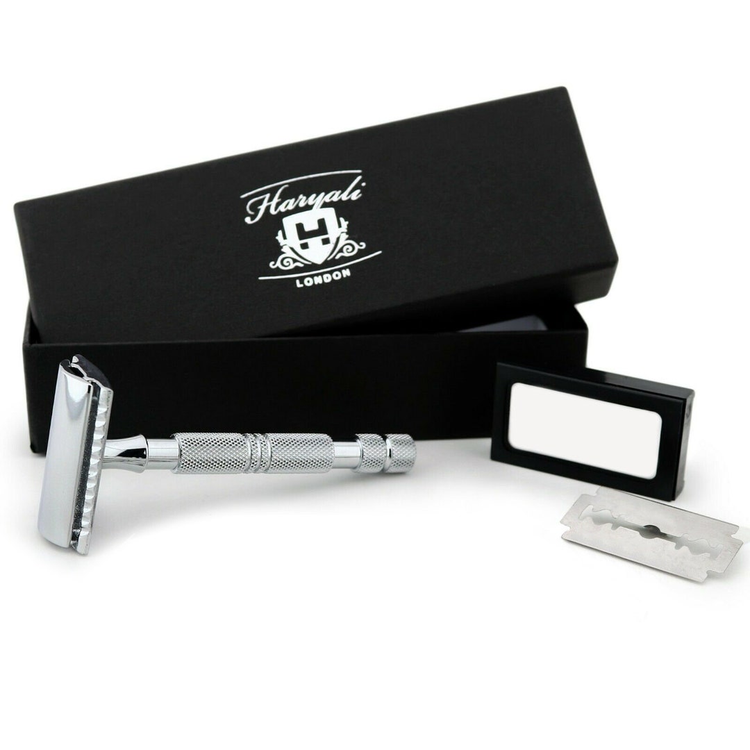 Traditional Double Edge Safety Razor Long Handle With 5 Blades Etsy