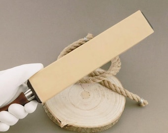 Handmade Leather Paddle Strop: 4-Sided Wooden Handle Razor Sharpener