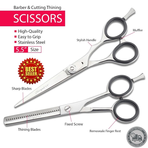 Hairdressing Scissors Set 5.5 Hair Cutting Scissors & Thinning Scissors  Stainless Steel Hair Scissors With Tension Screw 