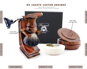 High Quality Classic Wood Shaving & Grooming Kit For Men Face Shave Care Handmade