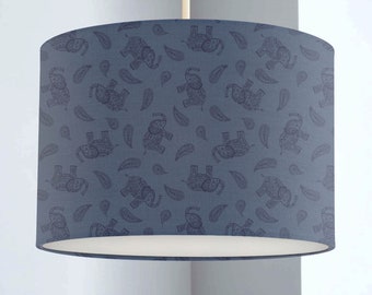Paisley Elefanten Lampenschirm, Blau, Lampenschirm, Lichtschirm Beleuchtung, Wohnaccessoires