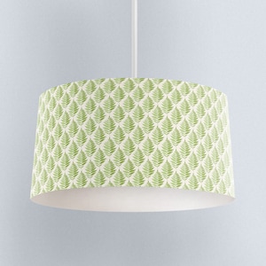 Green Fern Lampshade, Fern Lampshade, Green And Cream Fern Lampshade, Leaf Lampshade, Fern Leaf Decor, Nature Lampshade, Natural Home Decor