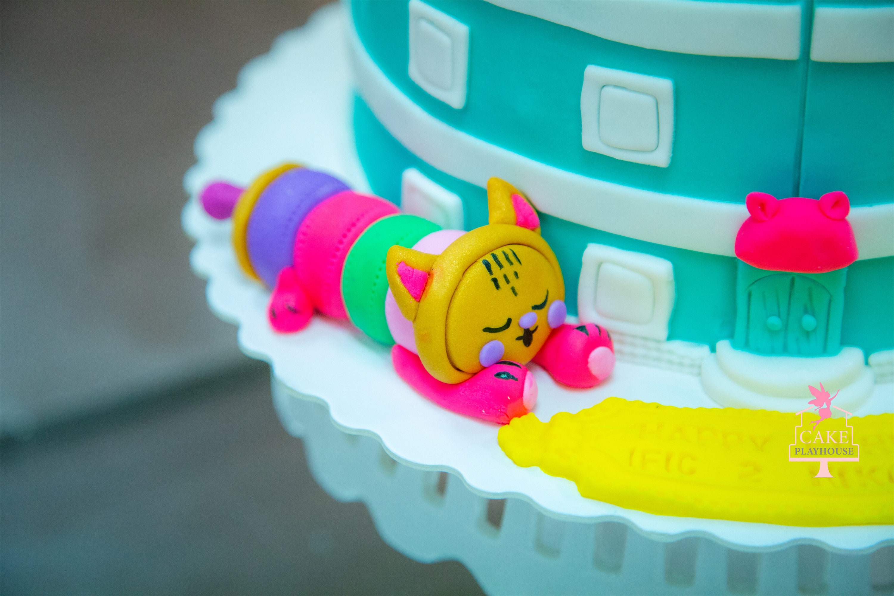 Maison de poupée de Gabby fondant cake toppers chat personnages