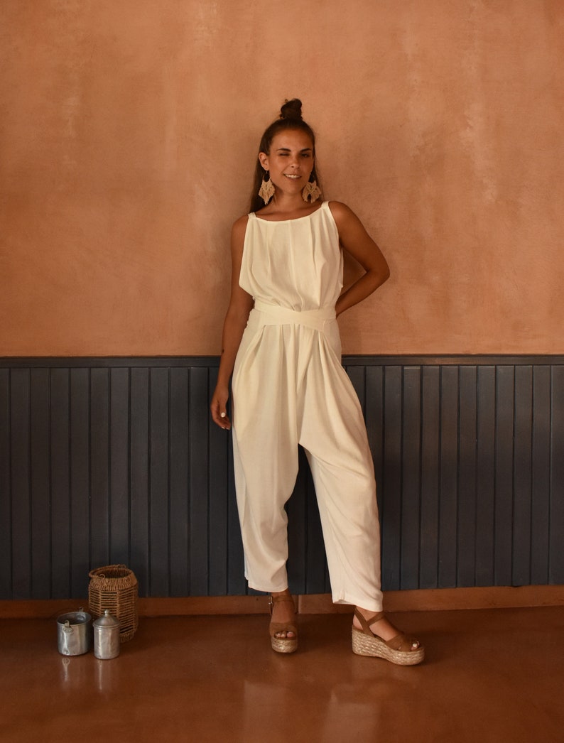 linen overall jumpsuit