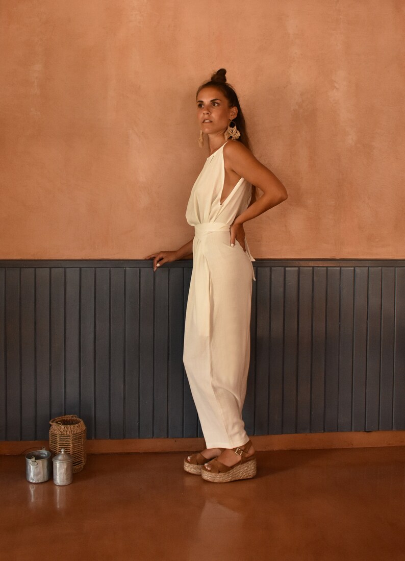 linen overall jumpsuit