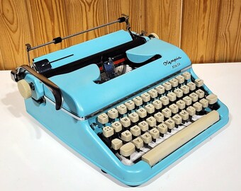 Vintage Olympia Monica Typewriter: 1960s Blue Working Collectible,Working Typewriter | Customs Paid!