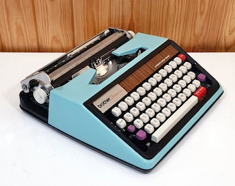 Turquoise Brother Deluxe Typewriter: Working Vintage Retro Decor,Working Typewriter | Customs Paid!