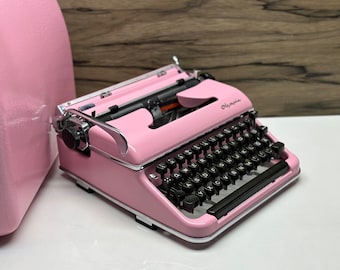 Pink Olympia SM3 Typewriter: Vintage Mid-Century Manual with Case,Working Typewriter | Customs Paid!