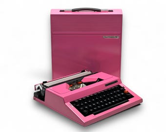 Vintage Pink Sumitronics 30 Manual Typewriter Retro Portable Classic Fully Working Writer Machine Desk Decor Collector Gift | Customs Paid!