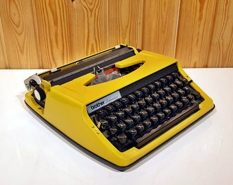 Vintage Brother Deluxe 800 Typewriter: Restored Yellow Manual Collectible,Working Typewriter | Customs Paid!