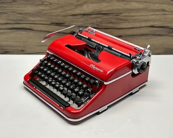Rare Red Olympia SM3 Typewriter: Restored Vintage QWERTY Manual,Working Typewriter | Customs Paid!