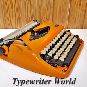Adler Tippa Orange Typewriter - Fully Functional Vintage Manual Typewriter | Bold Retro Gift for Writers, Collectors & Decor Lovers