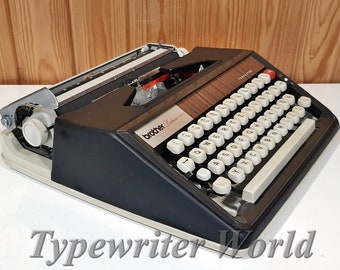 Brother Black Vintage Manual Typewriter, Working Collectible w/ Case, Retro Office Desk Decor, Classic Writer Gift, Portable Machine Home