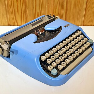 Royal Blue Typewriter - Antique Working Typewriter - Perfect Gift for Writers Collectors - Retro Office Decor - Vintage Typewriter