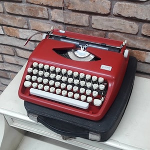 Adler Red Typewriter & Triumph Antique Typewriter - Fully Functional, Perfect Working Condition - Exceptional Vintage Gift Idea