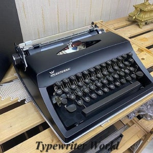 Contessa Black Vintage Typewriter - Fully Functional, Elegant Writing Companion - Perfect Gift for Writers and Retro Home Office Decor