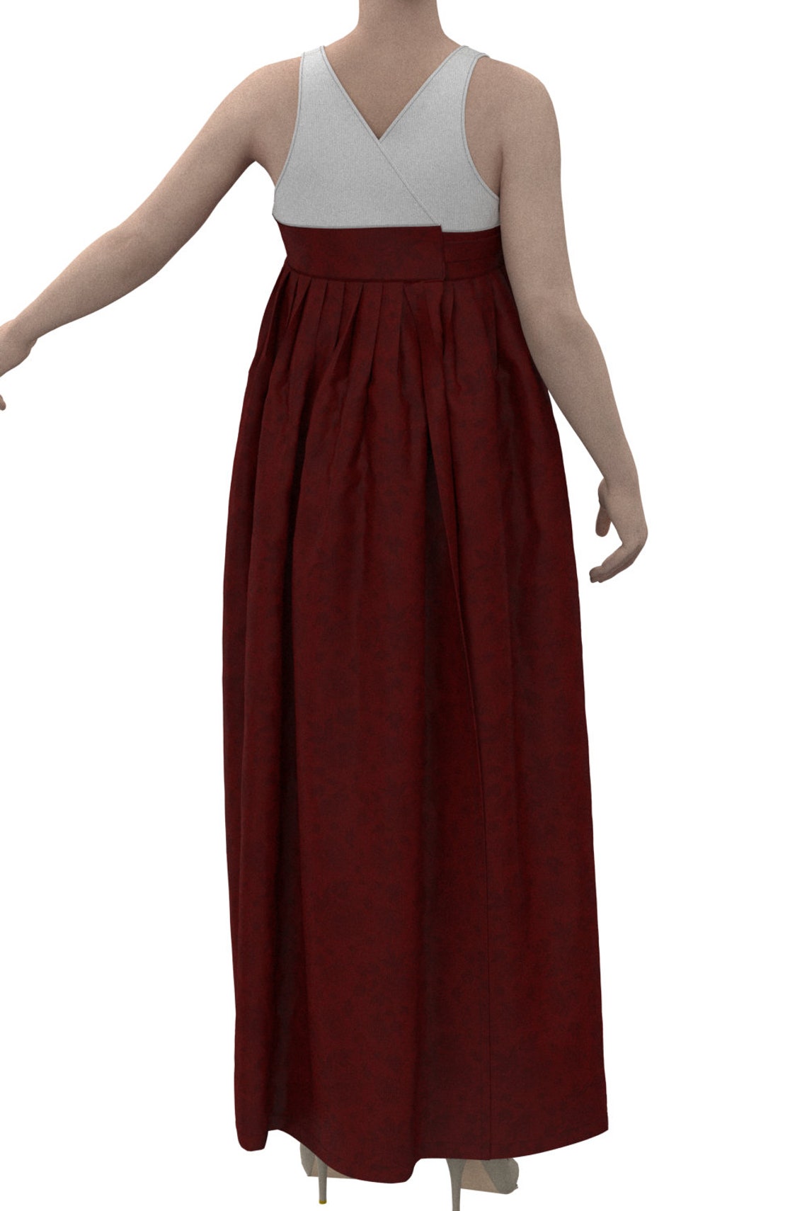 Women.Shoulder strap hanbok pleats skirt PDF pattern Etsy
