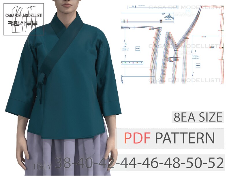 Simple Hanbok  Jeogori  PDF patternWABL020120 Etsy