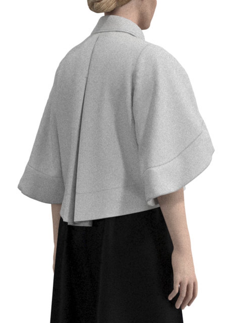 WACA083019 Cape style short coat PDF pattern