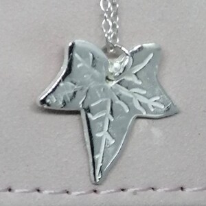 A beautiful Shiney handmade fine silver ivy leaf pendant a piece of nature captured forever made just for you image 4