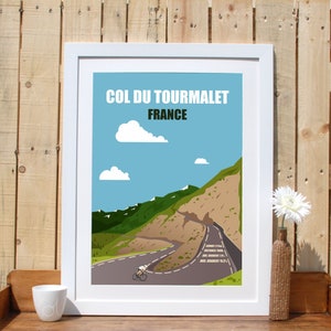 Col du Tourmalet Francia, Impresión de escalada de montaña, Ciclismo de carretera, Ciclismo, Pirineos franceses, Arte ciclista, Tour de Francia, Decoración del hogar,