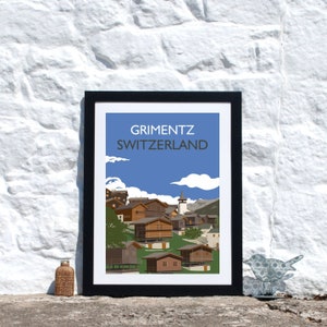 Grimentz, Schweiz Schweizer Alpen Grimentz Dorf, Alpine Print..