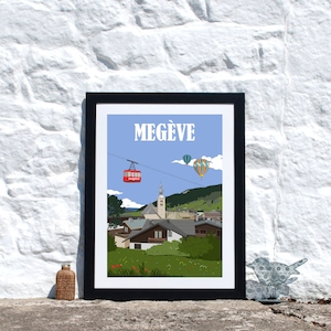 Megeve Ski  Summer Resort Print. French Alps France Haute Savoie Mountain Art