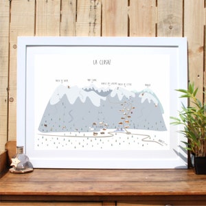 Carte de la station de ski de La Clusaz, La Clusaz Haute Savoie, Alpes françaises, Art du ski, Cadeau vacances au ski, Portes du soleil