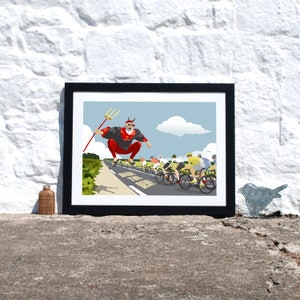 Didi de Duivel, Tour de France, Franse Alpen, Retro Print, Memento, Le Tour Souvenir