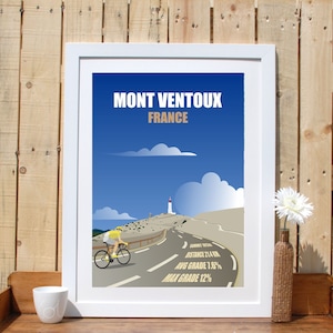 Mont Ventoux Print France Provence. Road bike French Alps. Cycling Print, Road biking print, Tour de France, Bike Print, Home decor, art
