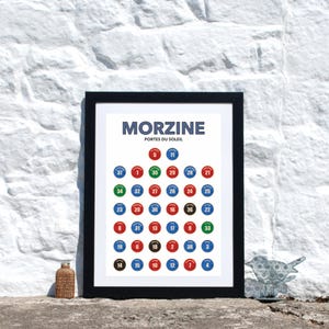 Lámina de esquí de Morzine, mapa de pistas de los Alpes franceses, recuerdo de esquí