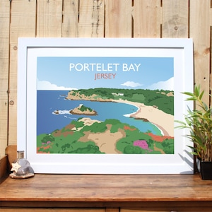 Portelet Bay Jersey Kanalinseln. Jersey Portelet Bay Beach Print. Jersey Souvenir, Urlaubsgeschenk, Uk Strände. Janvrins Grab