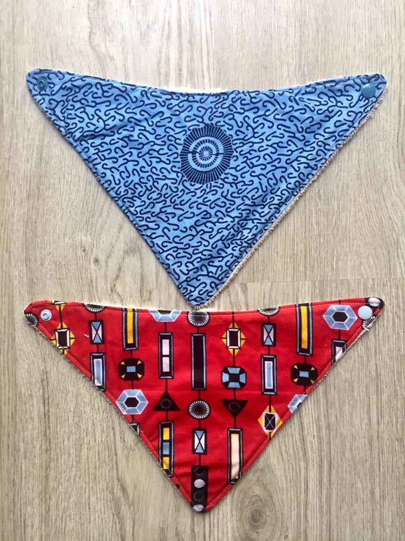 Pack de dos bandanas para bebé Azul y rojo