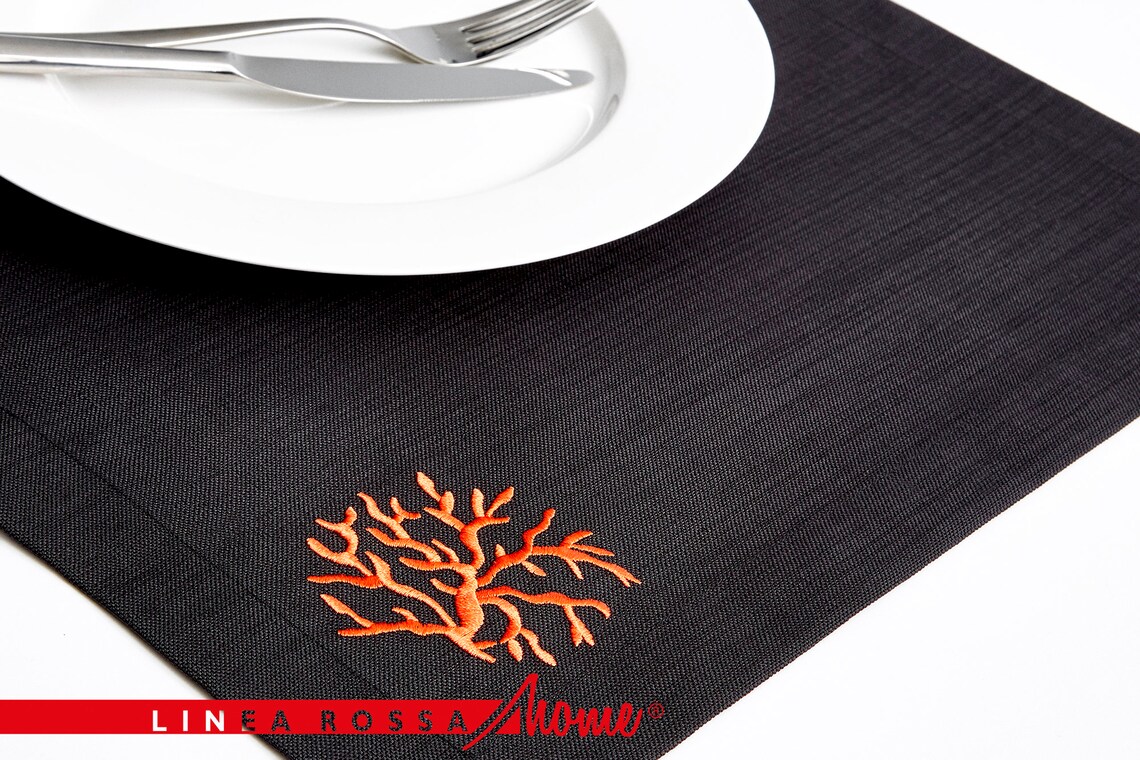 Black Placemats set Table Linens Black Placemats Table Mat Etsy