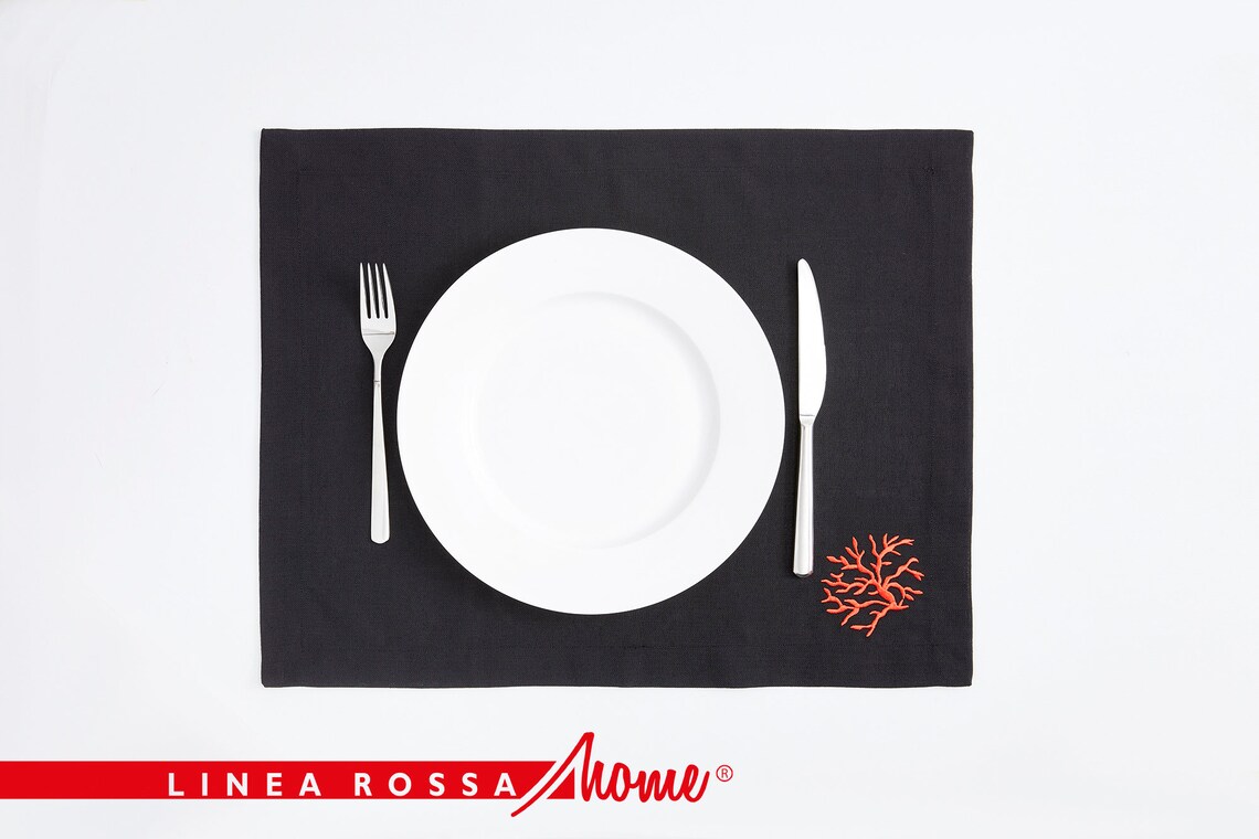 Black Placemats set Table Linens Black Placemats Table Mat Etsy