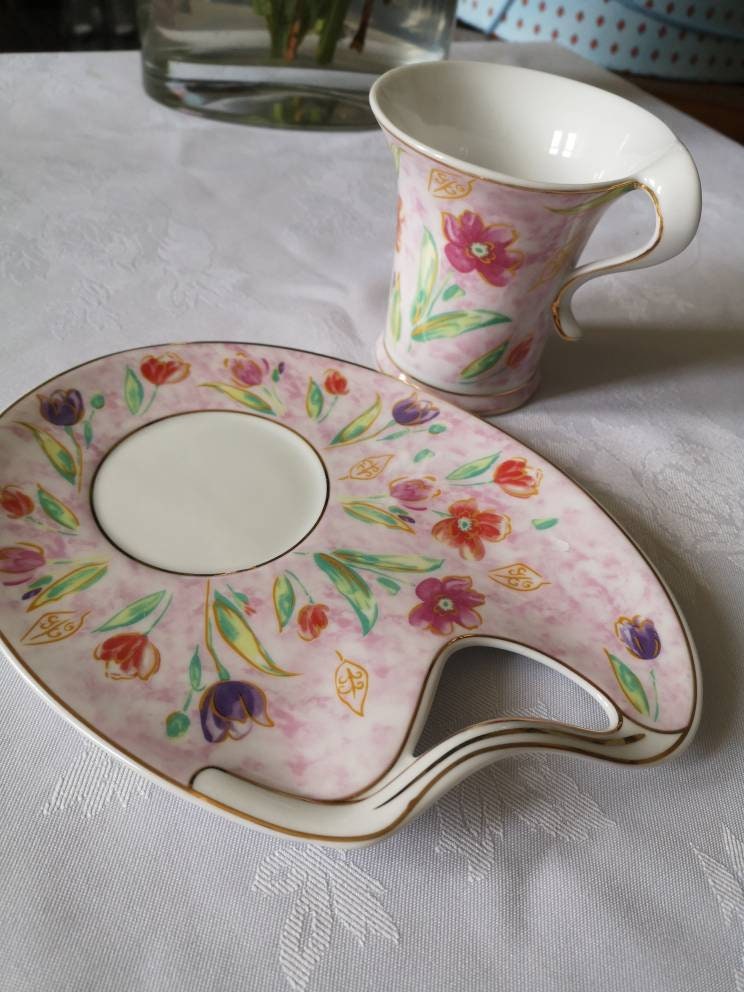 The Leonardo Collection Floral Pretty Coffee Tea Cup and Saucer