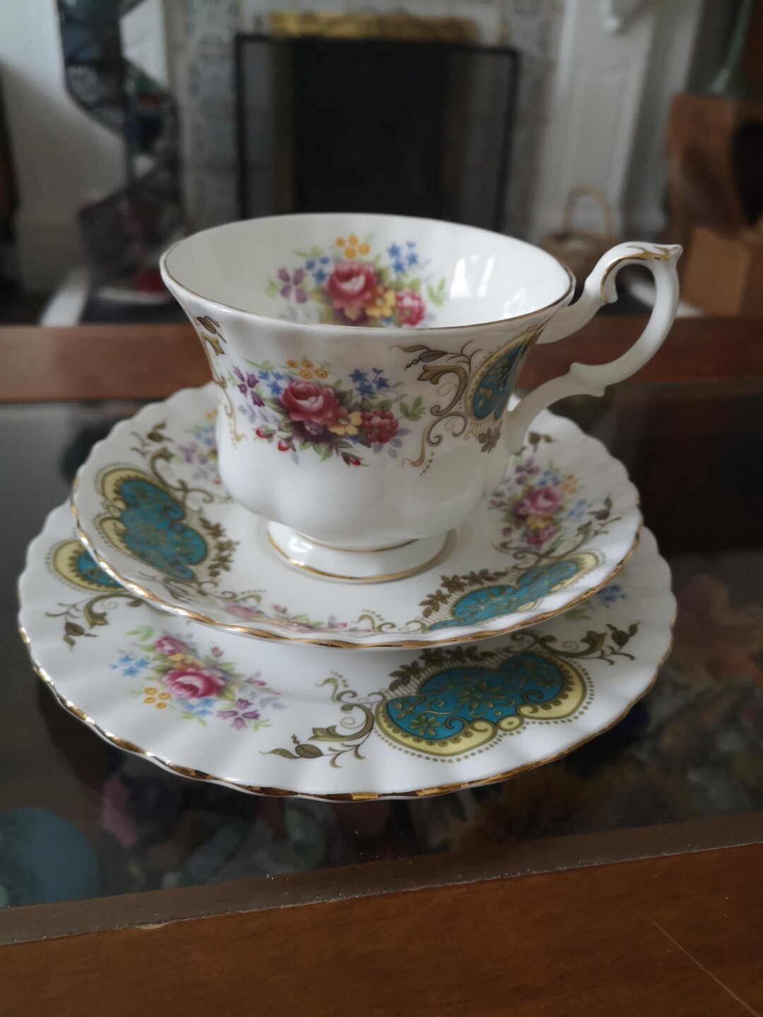 Royal Albert Berkeley Trio of Tea Cup Saucer and Side Plate - Etsy