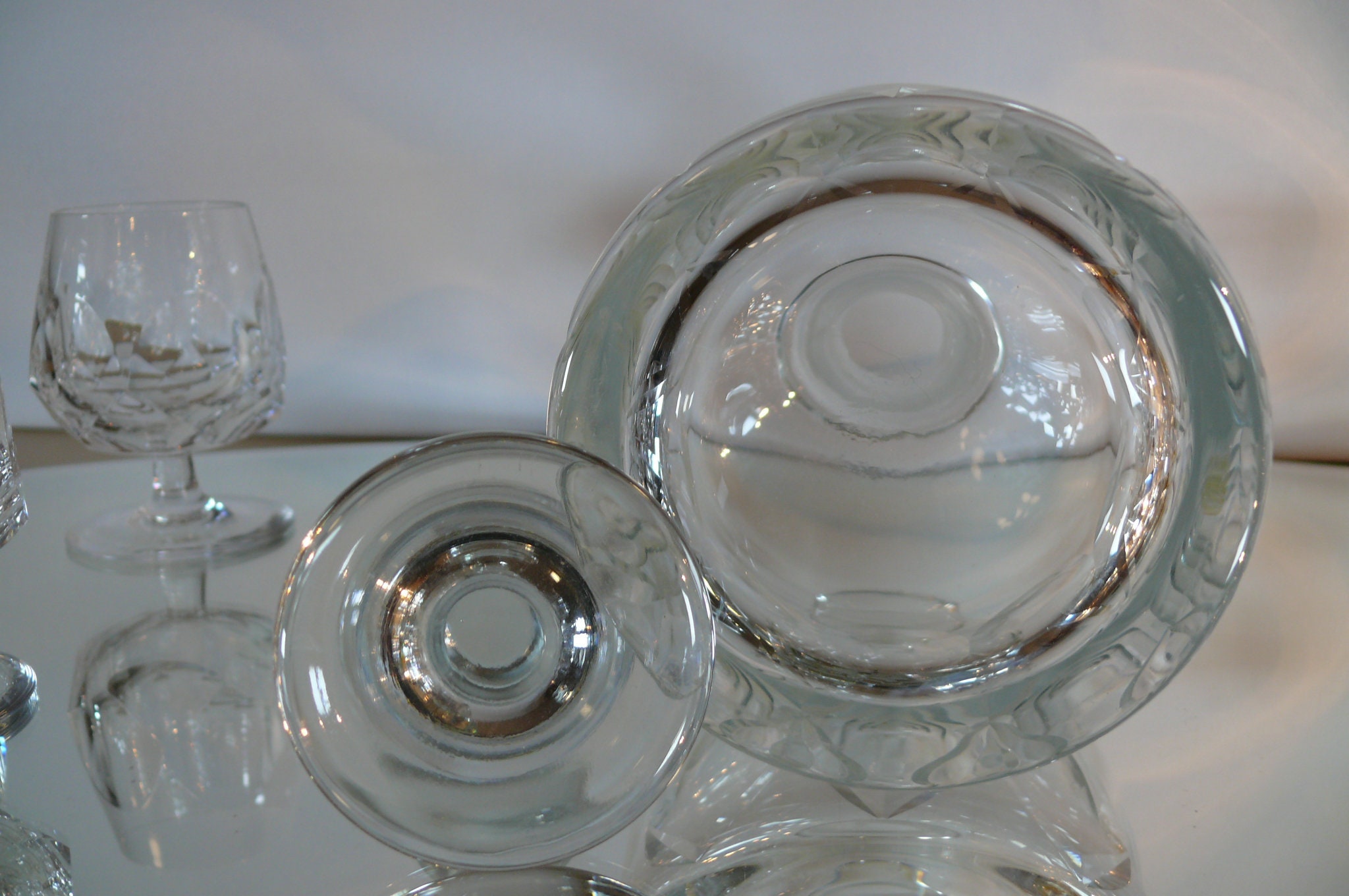 6 CRYSTAL SNIFTERS Set. Liqueur Cognac , Brandy, Whiskey Snifters 6 Heavy Lead Crystal Glasses