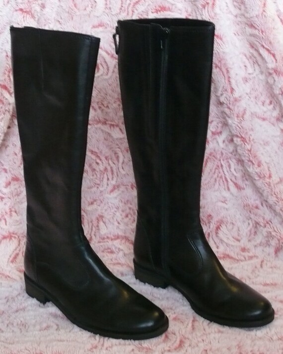 gabor black leather knee high boots