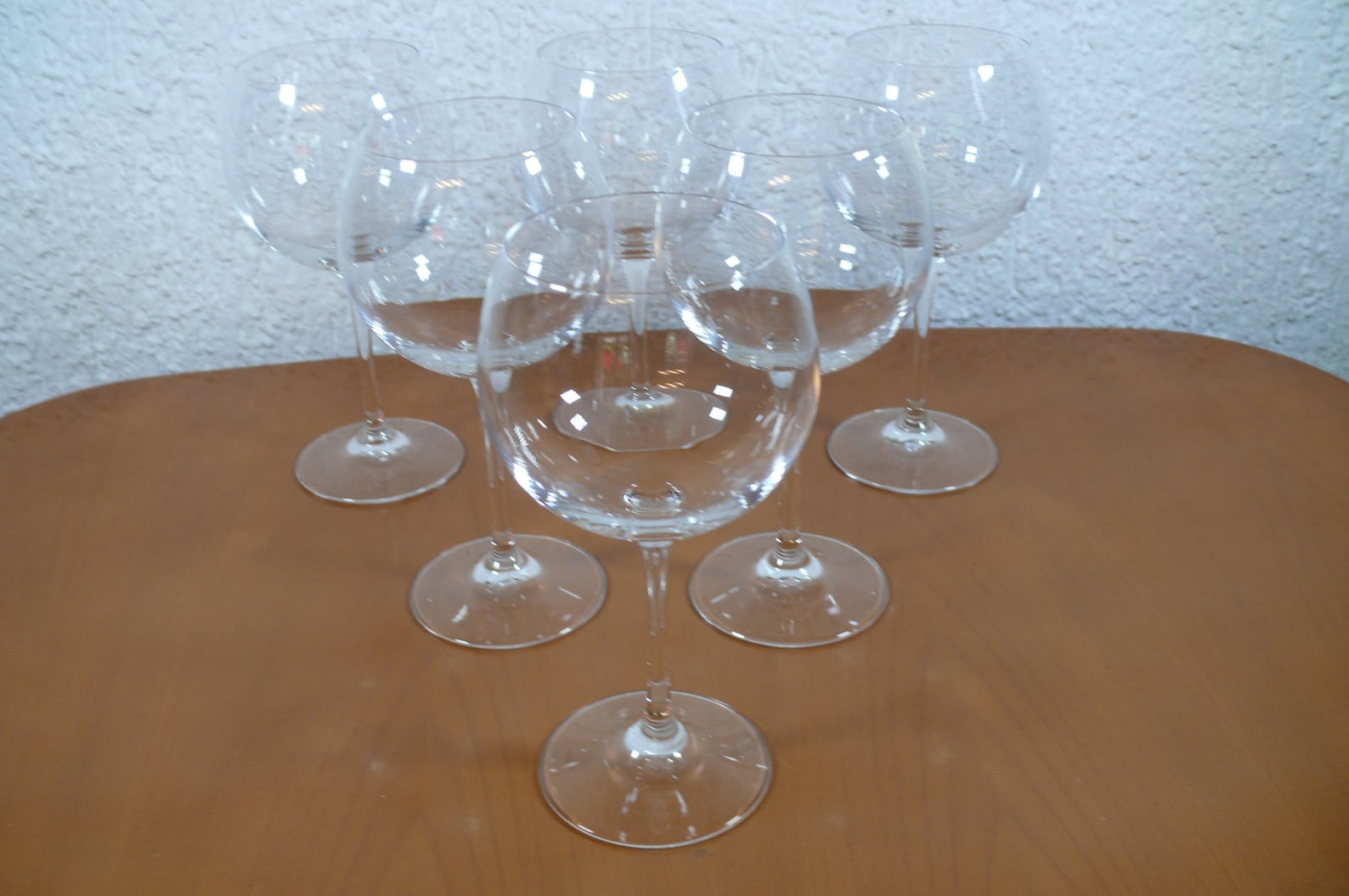 6 BALLOON WINE GLASS Set Round Crystal Long Stemmed Glass Set Etsy
