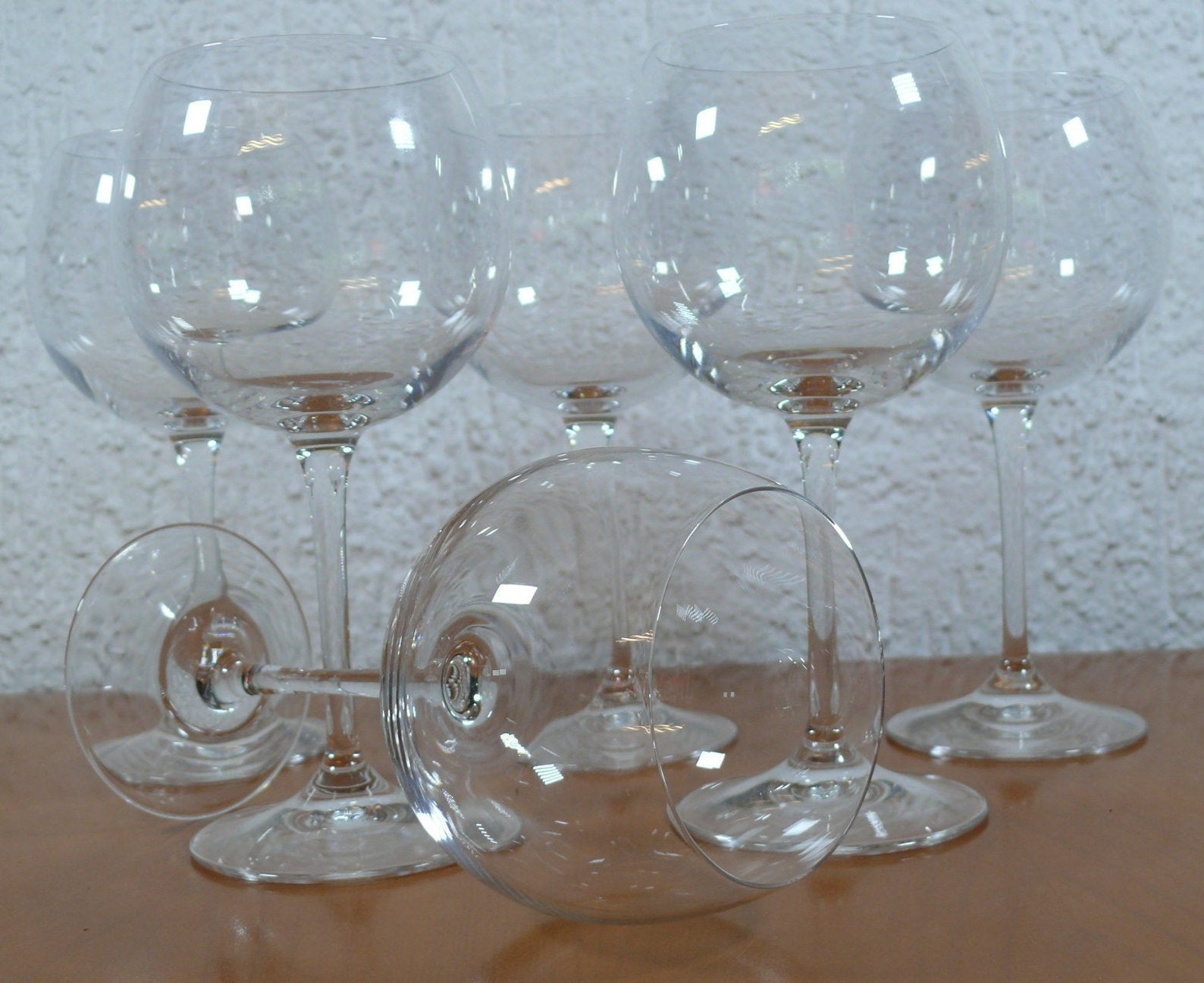 6 BALLOON WINE GLASS Set Round Crystal Long Stemmed Glass Set Etsy