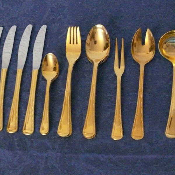 Gold Plated Flatware Etsy